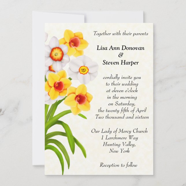 Invitación a la boda de las flores de primavera (Anverso)