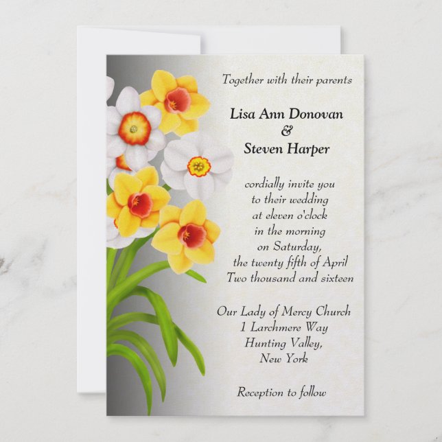Invitación a la boda de las flores de primavera (Anverso)