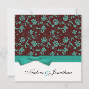 Invitación a la boda de las flores de vaca verde a