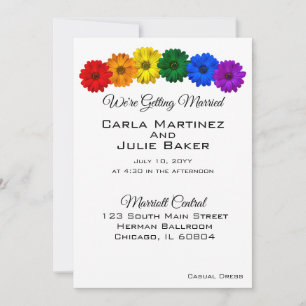 Invitación a la boda de las flores del arcoiris