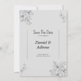 Invitación a la boda de las flores grises