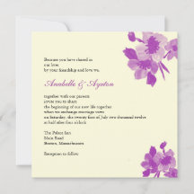 Invitación a la boda de las flores moradas