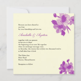 Invitación a la boda de las flores moradas