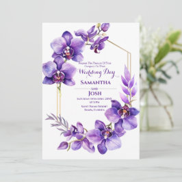 Invitación a la boda de las flores moradas