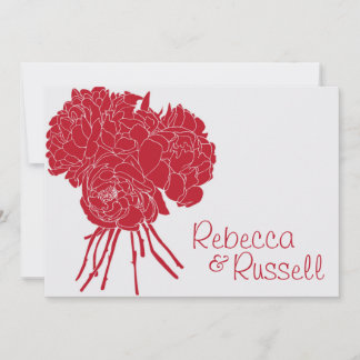 Invitación a la boda de las flores Red Peony