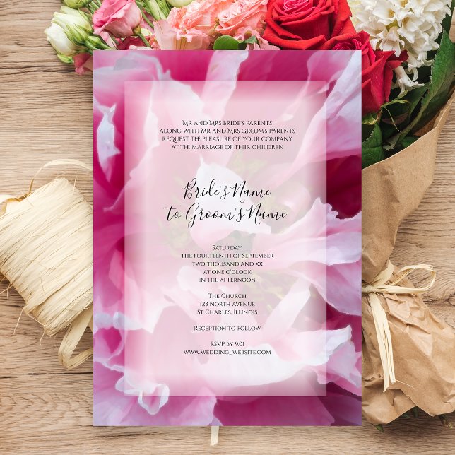 Invitación a la boda de las flores rosadas (Subido por el creador)
