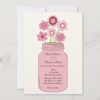 Invitación a la boda de las flores rosadas de Maso
