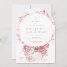 Invitación a la boda de las flores rosadas de prim