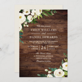 Invitación a la boda de las flores rusticas de cha