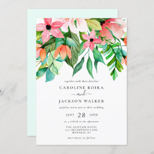 Invitación a la boda de las flores tropicales