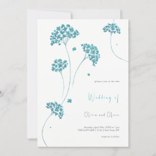 Invitación a la boda de las flores turquesas