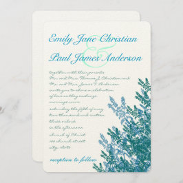 Invitación a la boda de las flores verdes azules d
