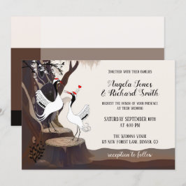 Invitación a la boda de las grullas japonesas
