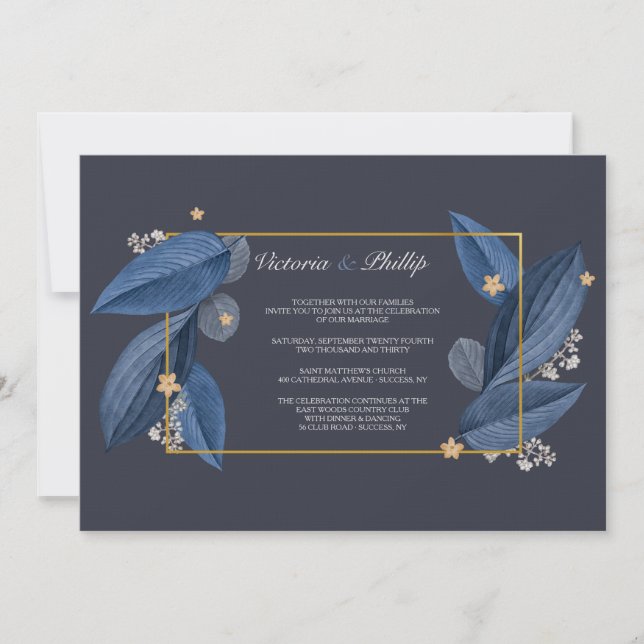 Invitación a la boda de las hojas azules (Anverso)