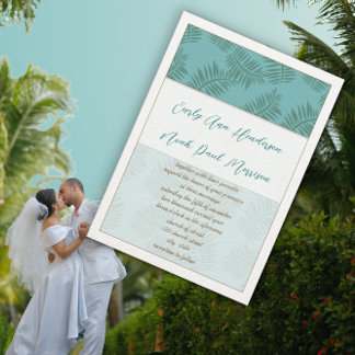 Invitación a la boda de las hojas azules y marrone