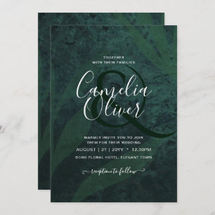 Invitación a la boda de las hojas blancas verde es