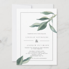 Invitación a la boda de las hojas botánicas modern
