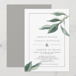 Invitación a la boda de las hojas botánicas modern