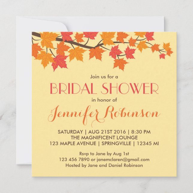 Invitación a la boda de las hojas de arce (Anverso)