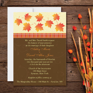 Invitación a la boda de las hojas de arce de otoño