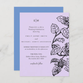 Invitación a la boda de las hojas de jardín botáni