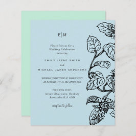 Invitación a la boda de las hojas de jardín botáni