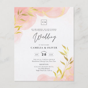 Invitación a la boda de las hojas de oro de coral