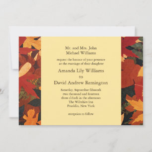 Invitación a la boda de las hojas de otoño