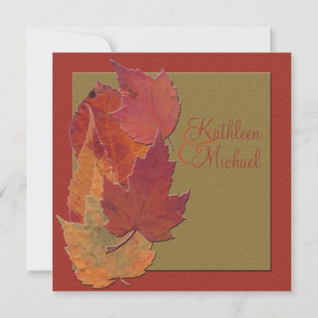 Invitación a la boda de las hojas de otoño (Anverso)