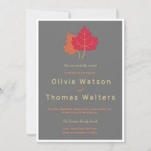 Invitación a la boda de las hojas de otoño