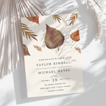 Invitación a la boda de las hojas de otoño
