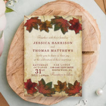 Invitación a la boda de las hojas de otoño