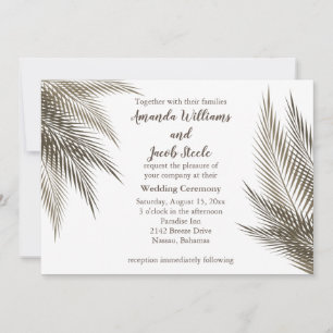 Invitación a la boda de las hojas de palmera clási