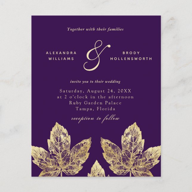 Invitación a la boda de las hojas rusticas de ciru (Anverso)