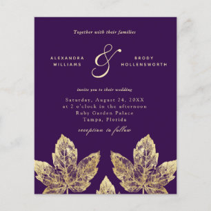 Invitación a la boda de las hojas rusticas de ciru