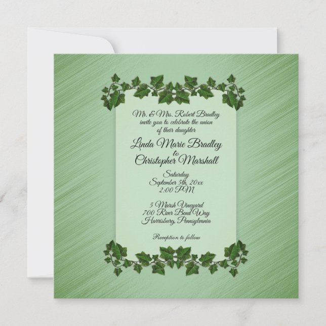 Invitación a la boda de las hojas verdes (Anverso)