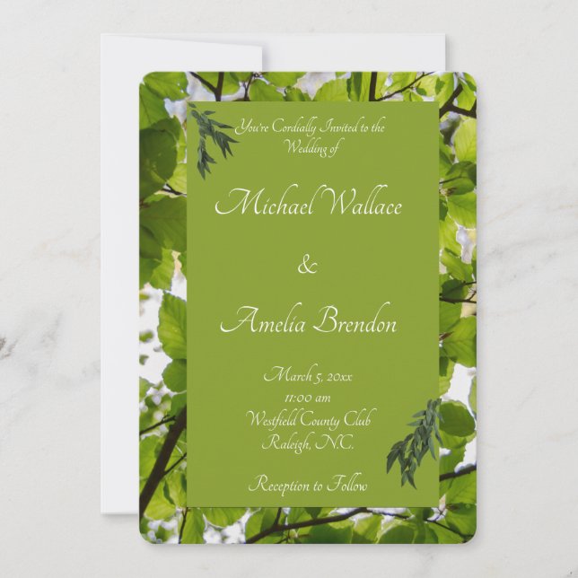 Invitación a la boda de las hojas verdes (Anverso)