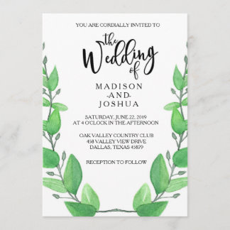 Invitación a la boda de las hojas verdes
