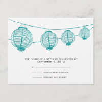 Invitación a la boda de las linternas verde azulad