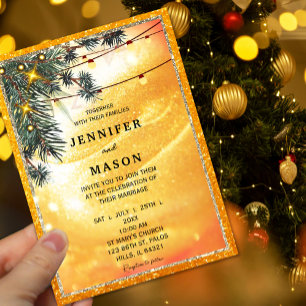 Invitación a la boda de las luces antebrazo rustic