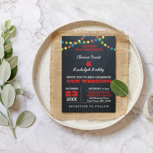Invitación a la boda de las luces de feriado de Ch (Subido por el creador)
