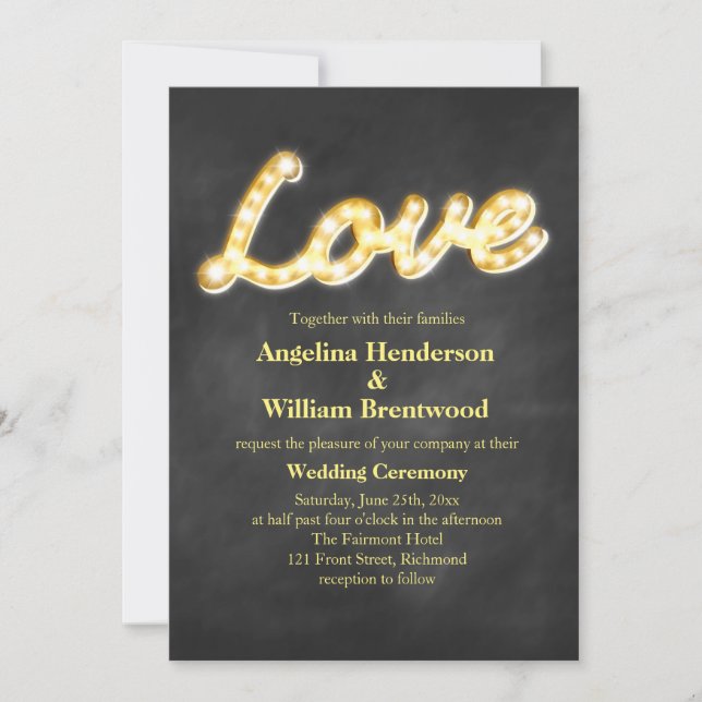 Invitación a la boda de las luces de marquesina de (Anverso)