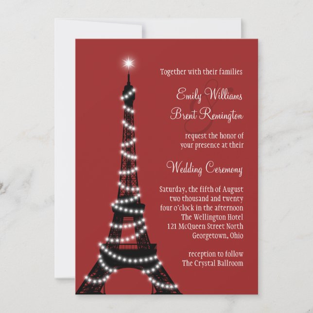 Invitación a la boda de las luces de París (Anverso)
