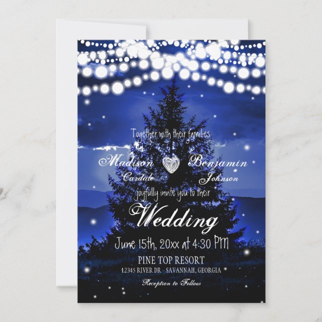 Invitación a la boda de las luces de torbellino de (Anverso)