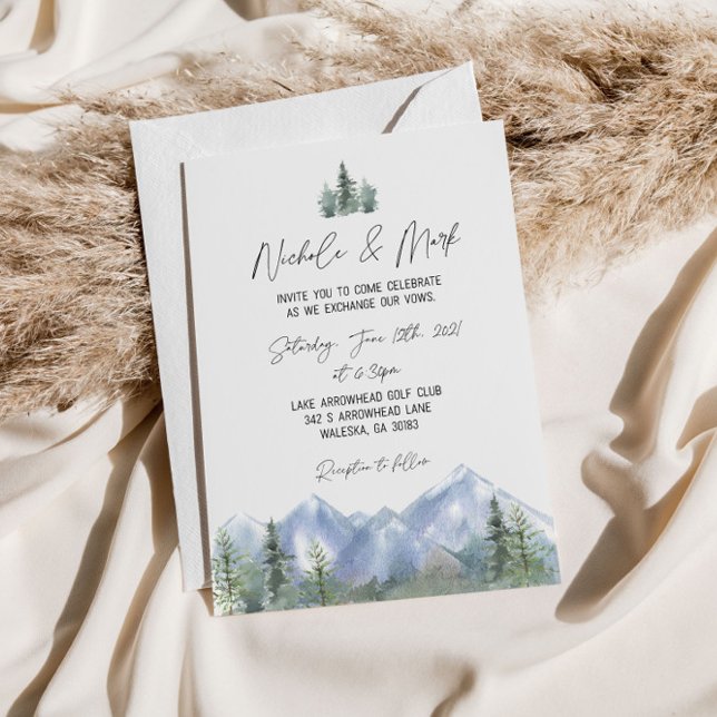 Invitación a la boda de las montañas acuarelas (Subido por el creador)