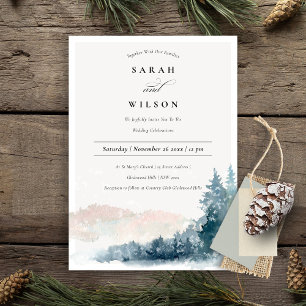 Invitación a la boda de las montañas de la nieve a