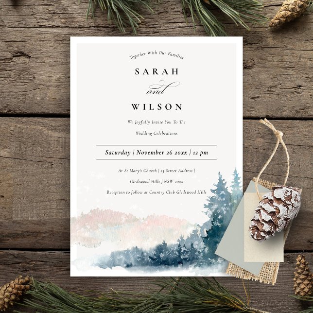 Invitación a la boda de las montañas de la nieve a (Subido por el creador)