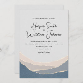 invitación a la boda de las montañas de papel rasg