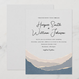 invitación a la boda de las montañas de papel rasg
