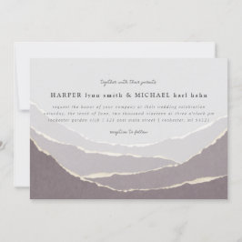invitación a la boda de las montañas de papel roto